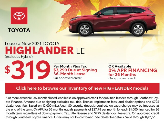 Highlander lease