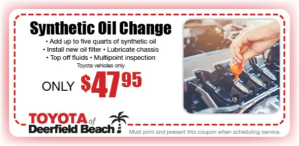 Synthetic Oil Change Service Coupon, Deerfield Beach