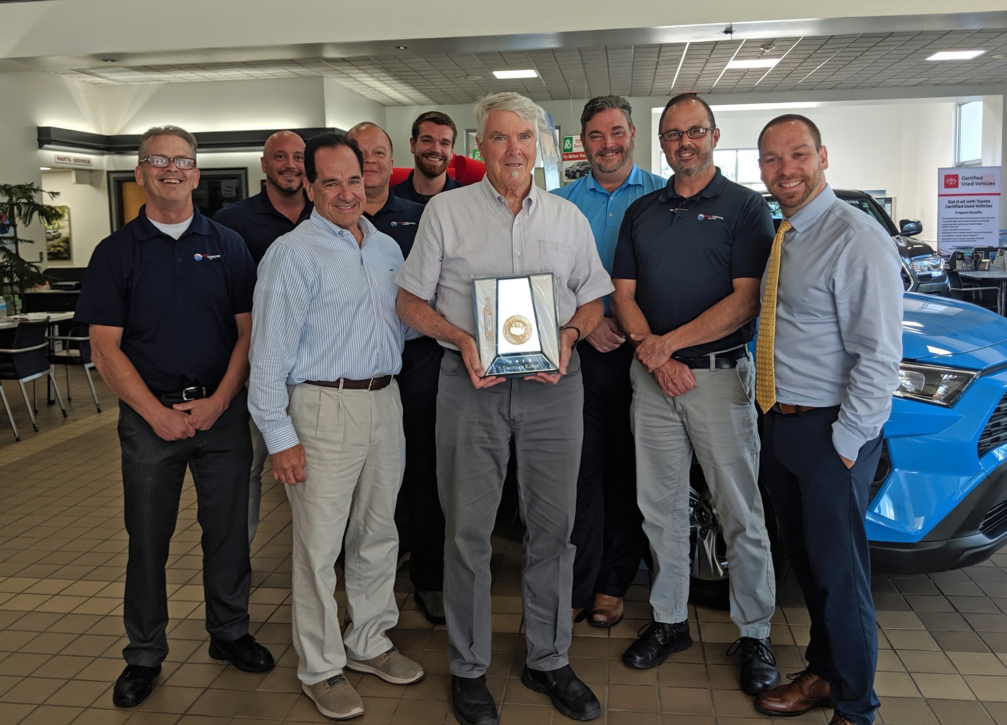 Toyota Presidents Award, presented to Toyota of Keene, NH