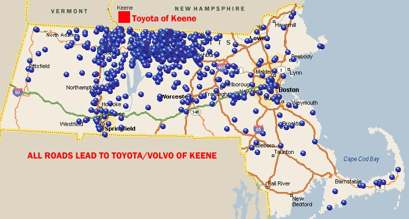 Mass Toyota buyers come to Toyota of Keene to pruchase the service their cars