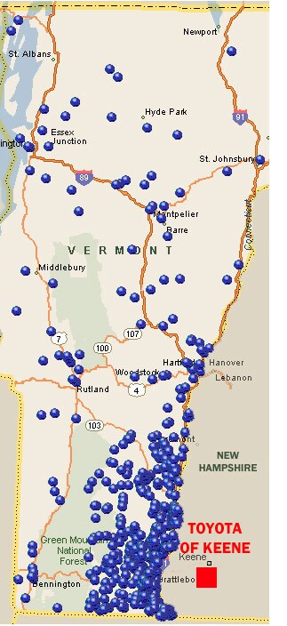 Vermont Toyota Buyers come to Toyota of Keene to buy and service their cars