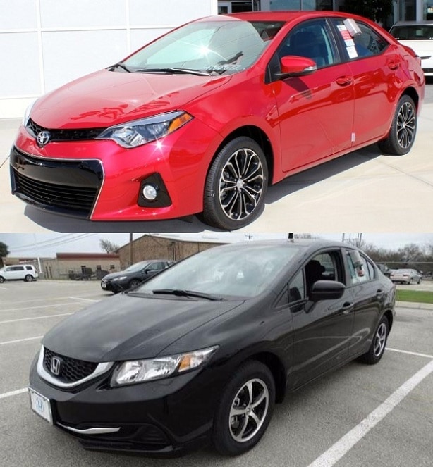 cars for sale 2015 Toyota vs Honda Civic