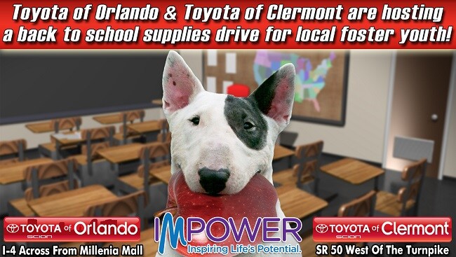 Back to school drive Toyota of Orlando school supplies drive