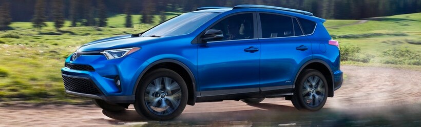 The New 2018 Toyota RAV4 in blue The New 2018 Toyota RAV4 in blue