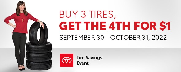 Buy 3 Tires, Get the 4th for $1! One month only!