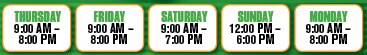 Thursday through Monday!