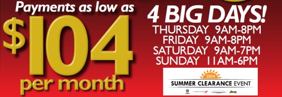 Summer Sell Down LOW Payments!