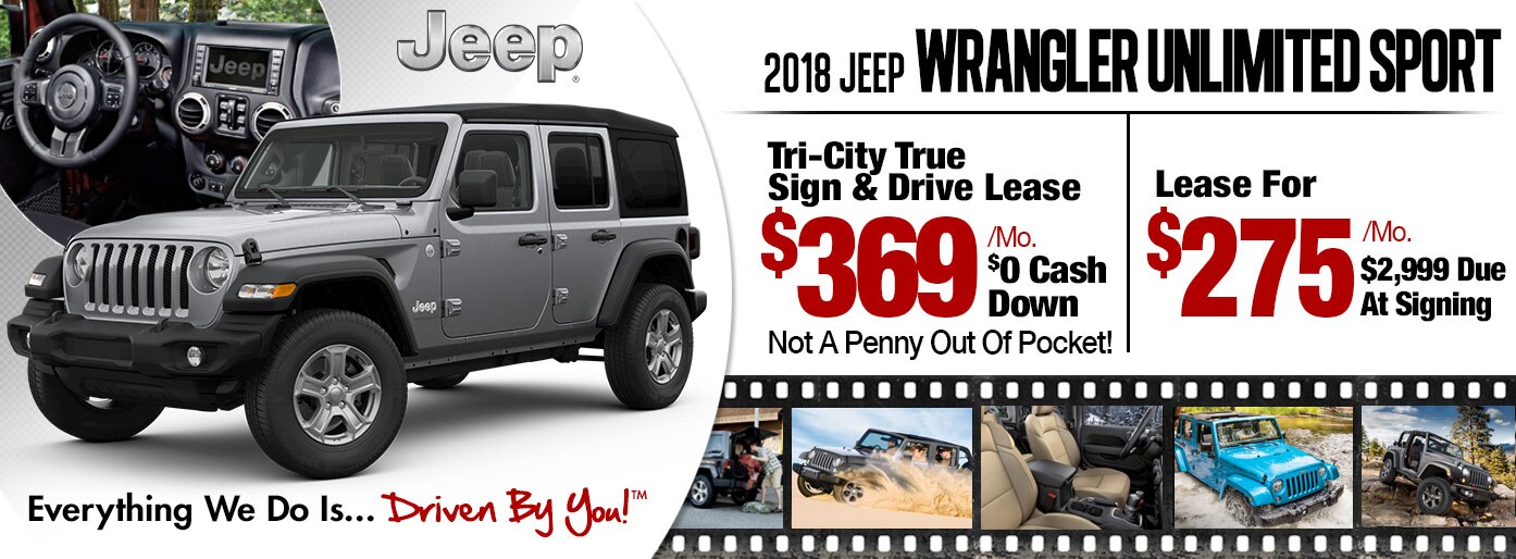 2018 Jeep Wrangler Unlimited Sport Lease Special at Tri-City 2018 Jeep Wrangler Unlimited Sport Lease Special at Tri-City