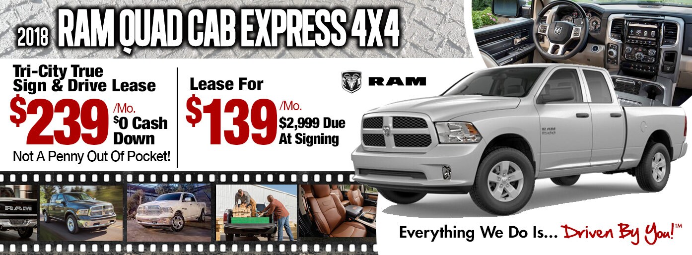 2018 Ram 1500 Quad Cab Express 4x4 Lease Special at Tri-City! 2018 Ram 1500 Quad Cab Express 4x4 Lease Special at Tri-City!