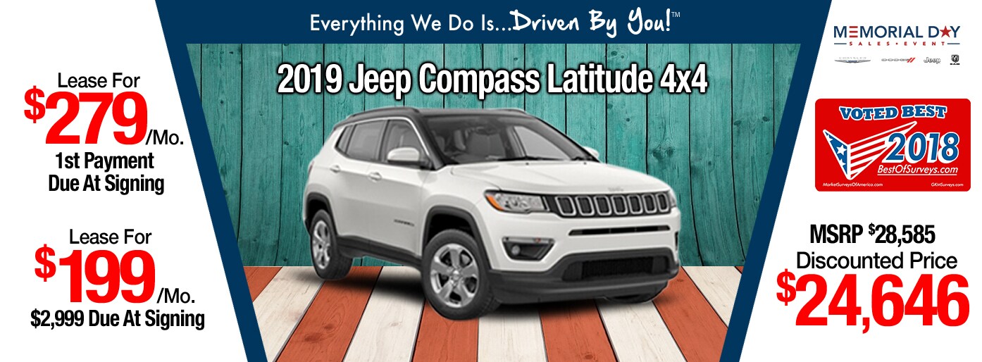2019 Jeep Compass Latitude 4x4 Lease Special at Tri-City 2019 Jeep Compass Latitude 4x4 Lease Special at Tri-City