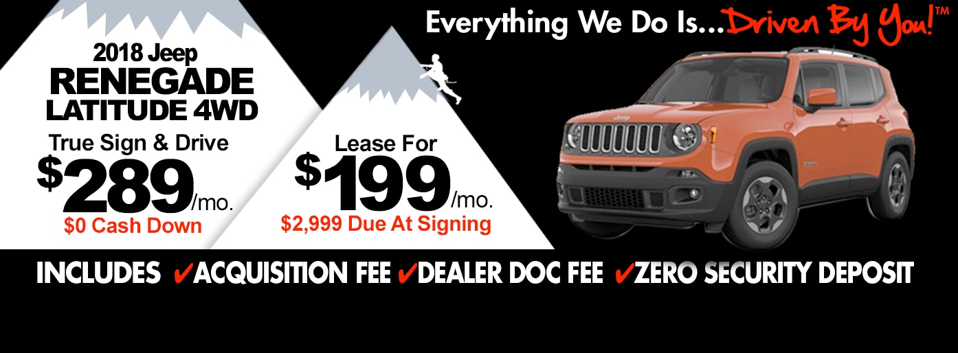2018 Jeep Renegade Latitude 4x4 Lease Special at Tri-City 2018 Jeep Renegade Latitude 4x4 Lease Special at Tri-City