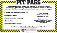 Tubbs Pit Pass Front