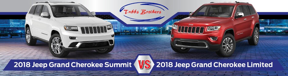2018 Jeep Grand Cherokee Summit vs. 2018 Jeep Grand Cherokee Limited Banner