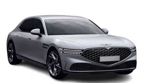 The 2022 Genesis G90 is a large luxury sedan with an 8 speed automatic transmission and a 5.0 liter V8 engine.