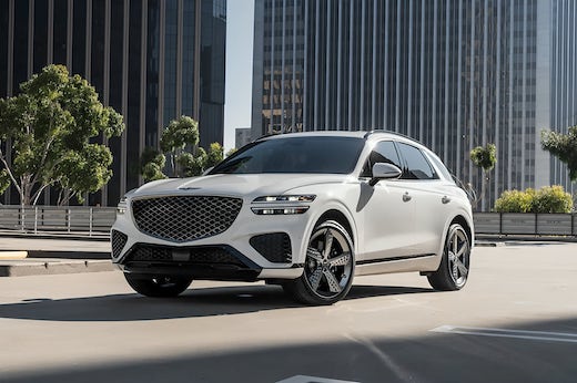 The 2025 Genesis GV70 offers two engine options: a turbocharged 2.5-liter four-cylinder and a twin-turbocharged 3.5-liter V-6.