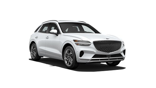 The 2022 Genesis GV70 is a luxury compact SUV with an 8 speed automatic transmission and a 3.5 liter V6 engine.