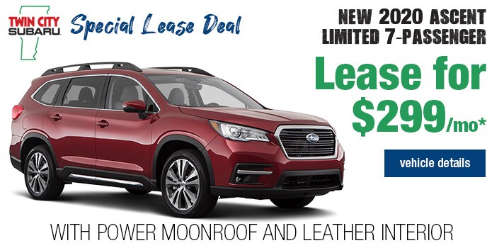 Twin City Subaru Ascent Lease Deal Twin City Subaru Ascent
Lease Deal