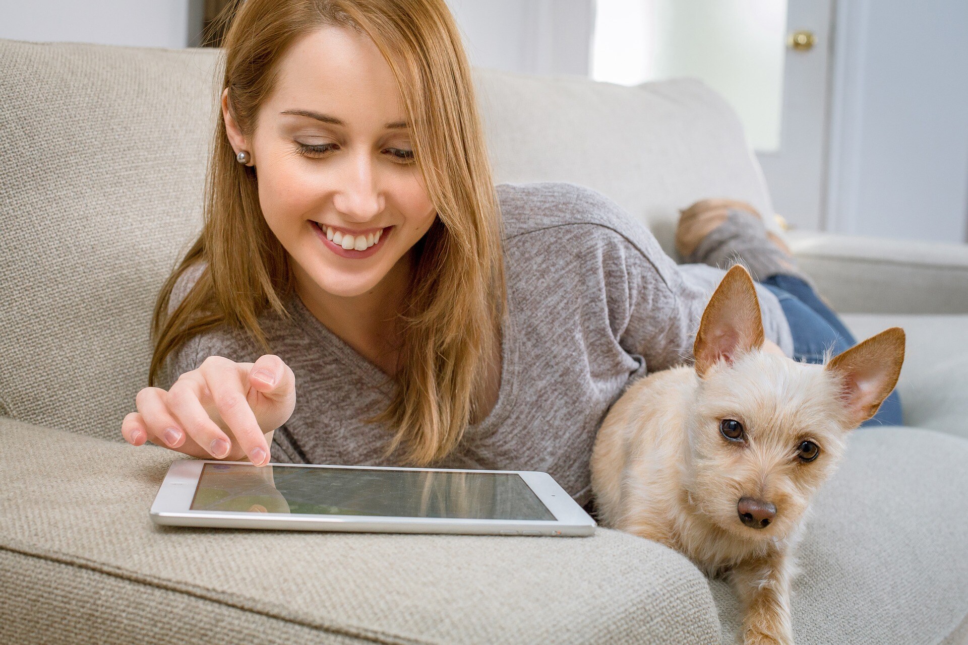 Woman using tablet