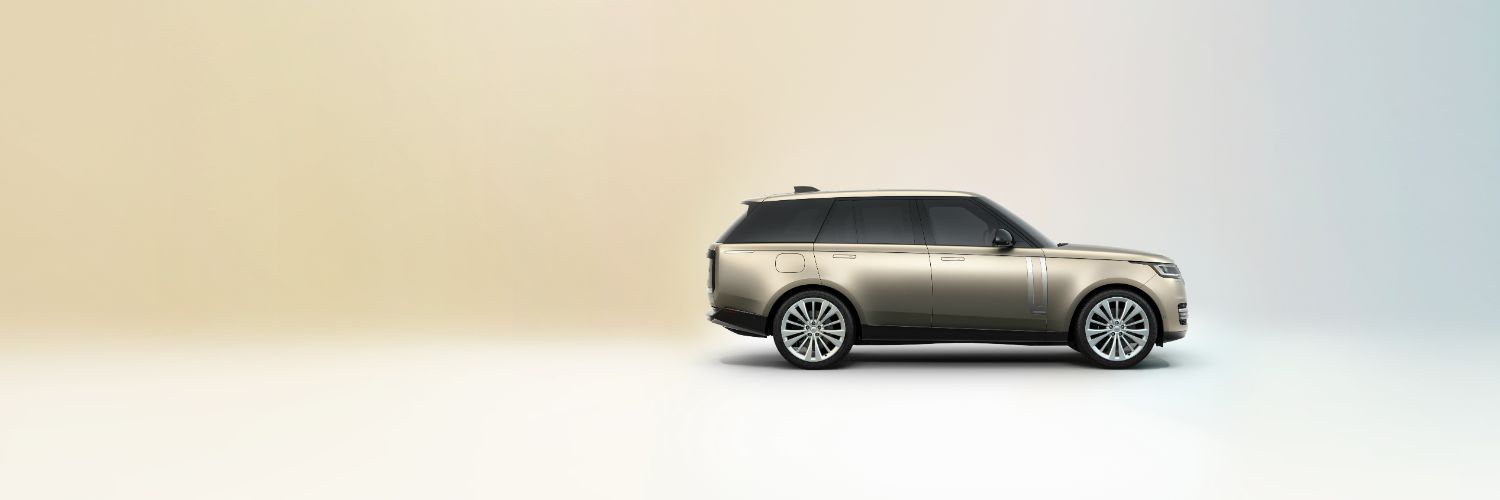 Range Rover SUV side view of a Range Rover SUV on a stylized background