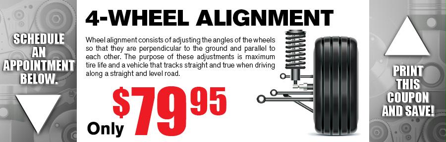 Money Saving Auto Service Coupon from Texas Toyota of Grapevine TX for 4-Wheel Alignment
