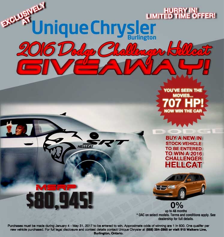 Unique Chrysler Hellcat Giveaway Promo