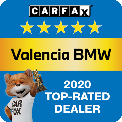 Valencia BMW Recognized as a CARFAX Top-Rated Dealer 2020 CARFAX Top-Rated Dealer badge