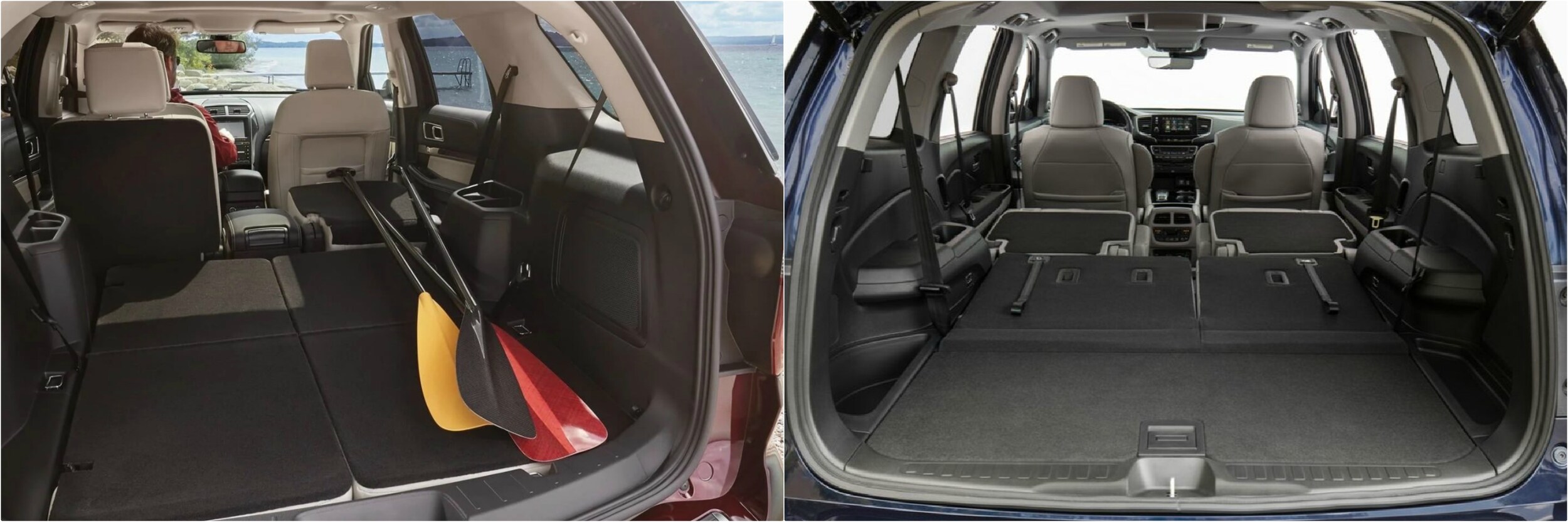 2019-ford-explorer-vs-2019-honda-pilot-cargo-space.jpg Cargo space comparison between a used Ford Explorer and a Honda Pilot