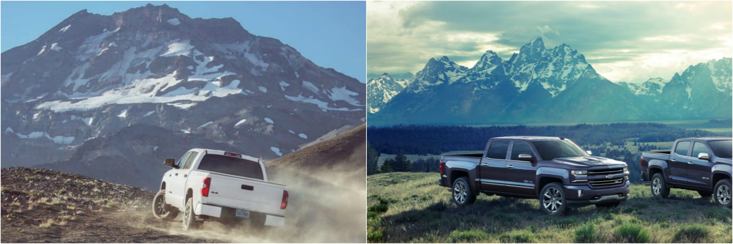 2018-toyota-tundra-vs-2018-chevy-silverado-mountains.jpg A 2018 Tundra driving in the mountains with a 2018 Silverado