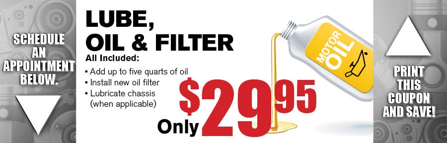 Van chevrolet oil change coupon