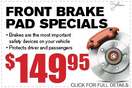 Front Brake Pad Specials