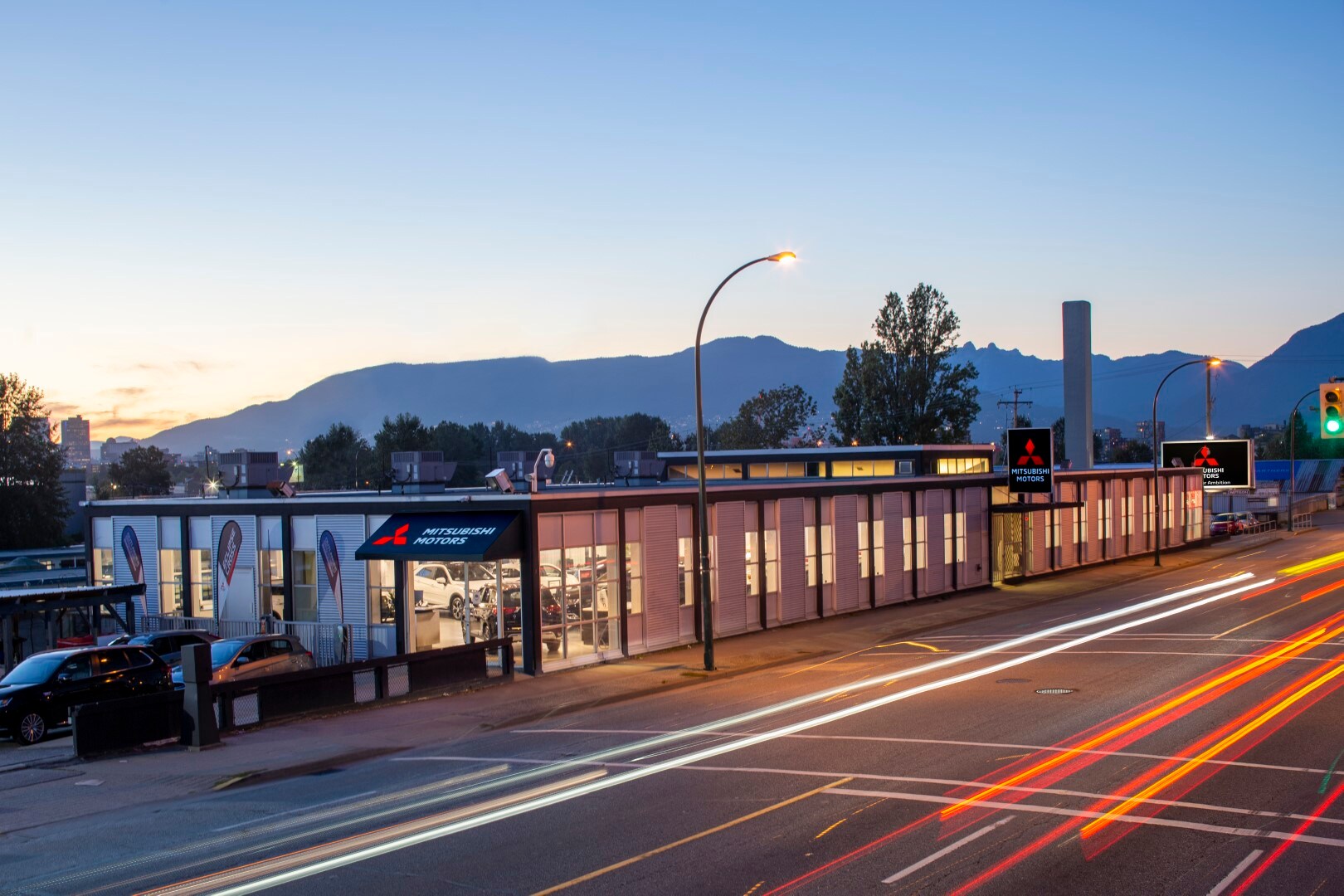 store electric lines at dusk green light.jpg