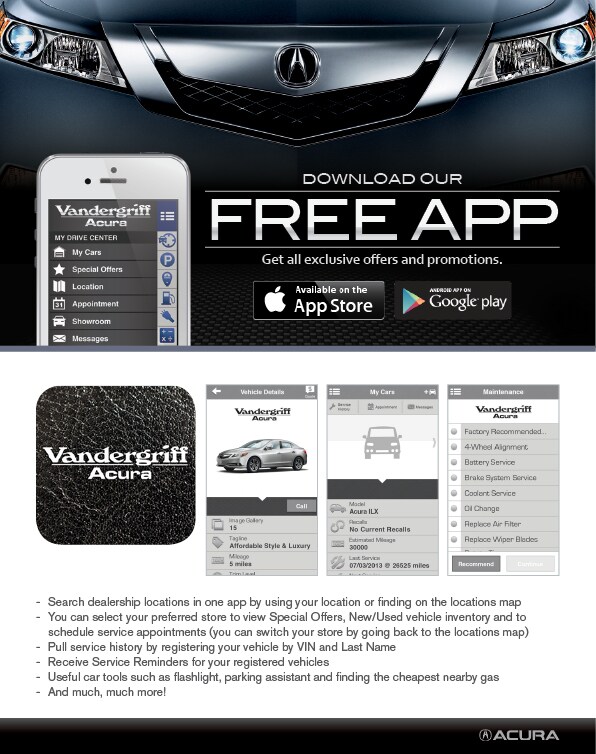 Vandergriff Acura Mobile App