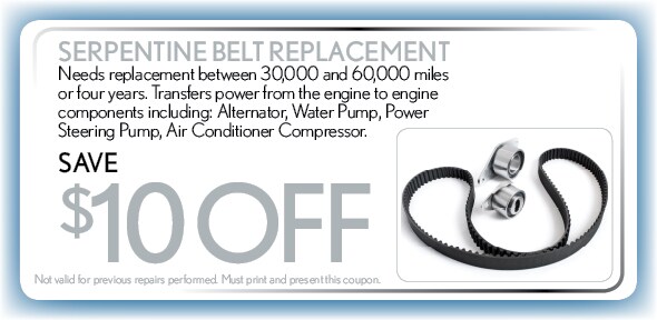 Serpentine Belt Replacement Service Coupon, Atlanta, TX Automotive Service