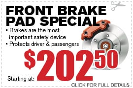 Front Brake Pad Special