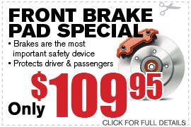 Brake Pad Coupon Special in Arlington, TX