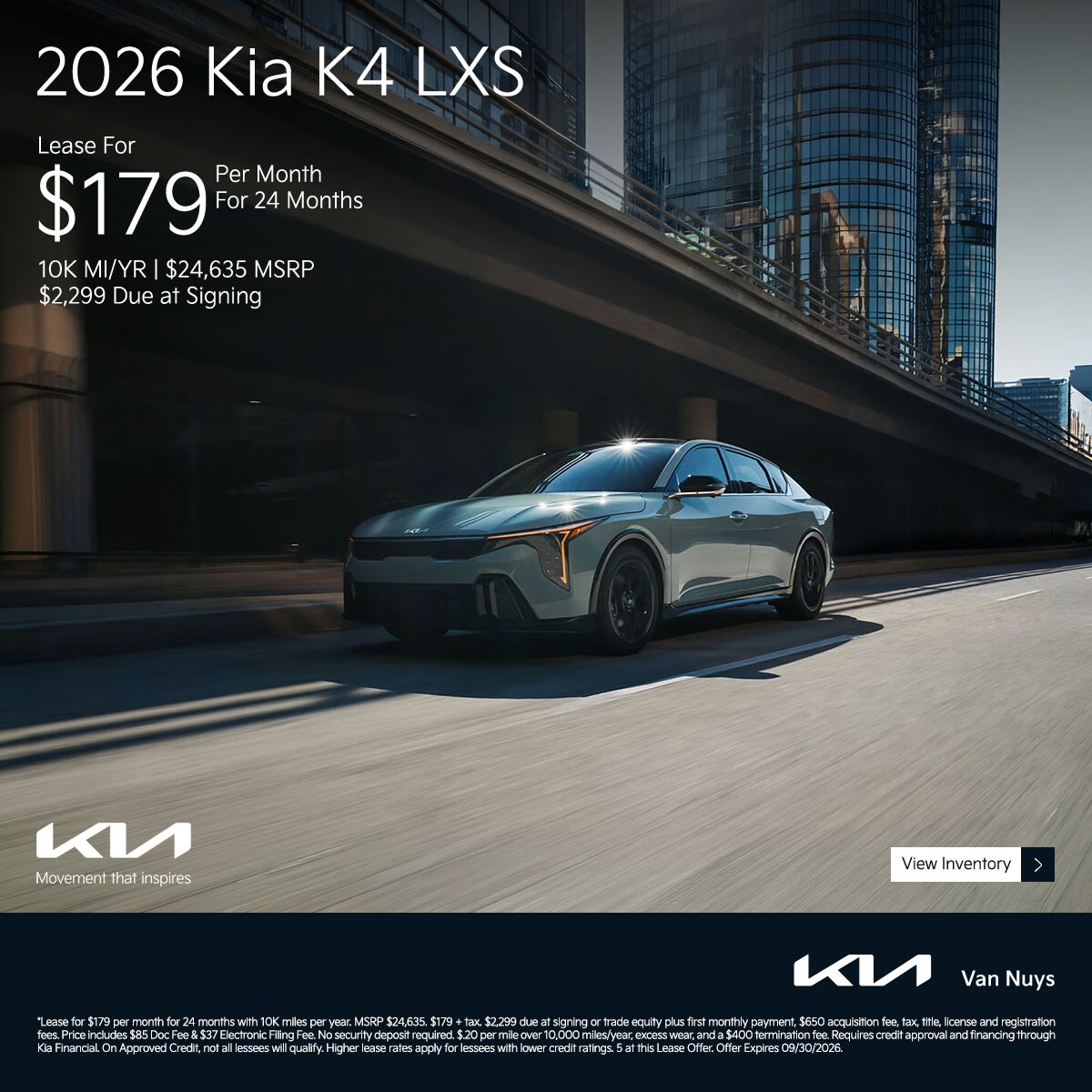 SEP2026_Slider_New_Kia_K4_2026_Offer_Lease_1200x1200_09-30-2026.jpg