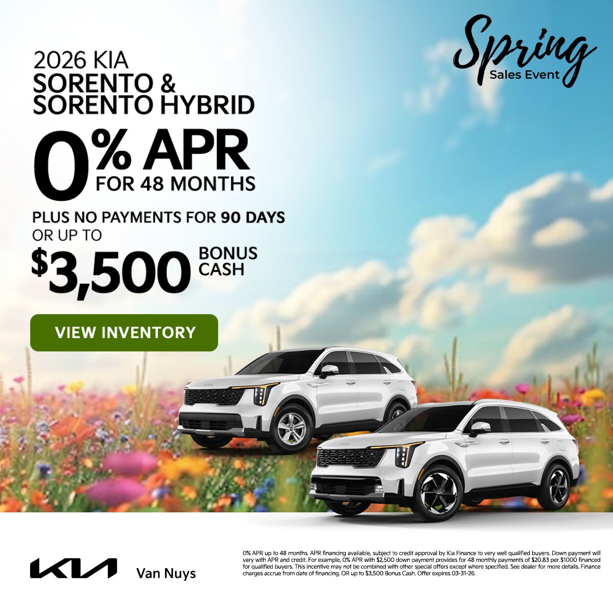 MAR2026_Display_New_EV_Kia_Sorento%20%26%20Sorento%20Hybrid_2026_Offer_APR%20%26%20Bonus%20Cash_1200x1200_03-31-2026.jpg