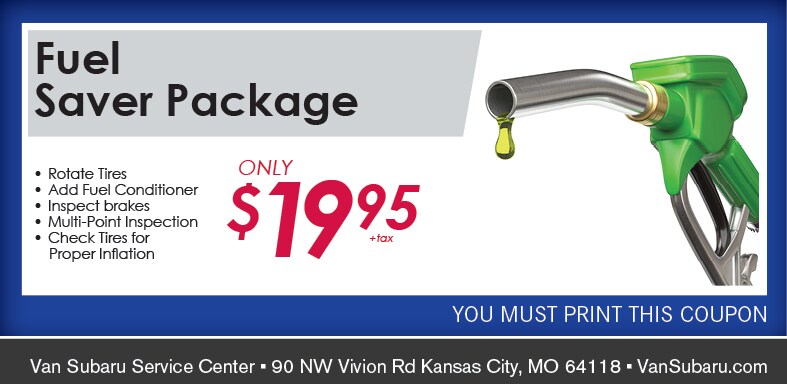 Fuel Saver Package Service Coupon, Kansas City Automotive Service. If no image, this offer has ended. Fuel Saver Package Service Coupon, Kansas City Automotive Service Special. If no image, this offer has ended.