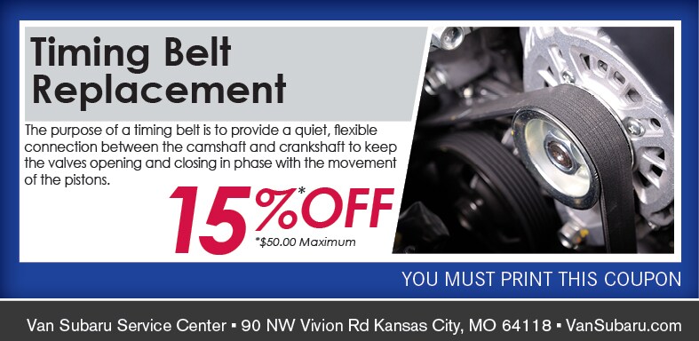 Timing Belt Service Coupon, Kansas City Automotive Service. If no image, this offer has ended. Timing Belt Service Coupon, Kansas City Automotive Service Special. If no image, this offer has ended.