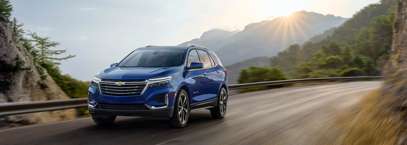 2022 Chevrolet Equinox in the mountains at sunrise