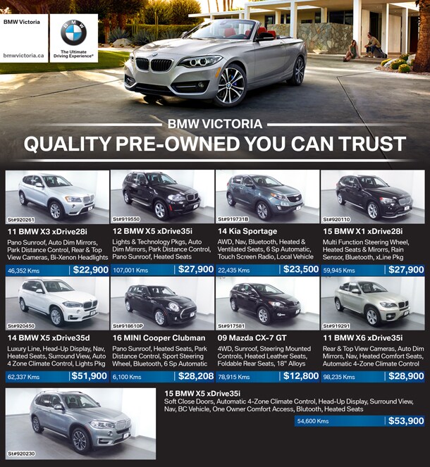 BMW Victoria August Pre-Owned Vehicle Special Offers