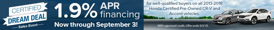Honda Certified Dream Deal Sales Event