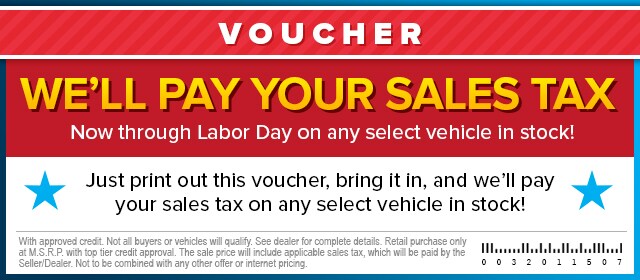 We'll Pay Your Sales Tax!