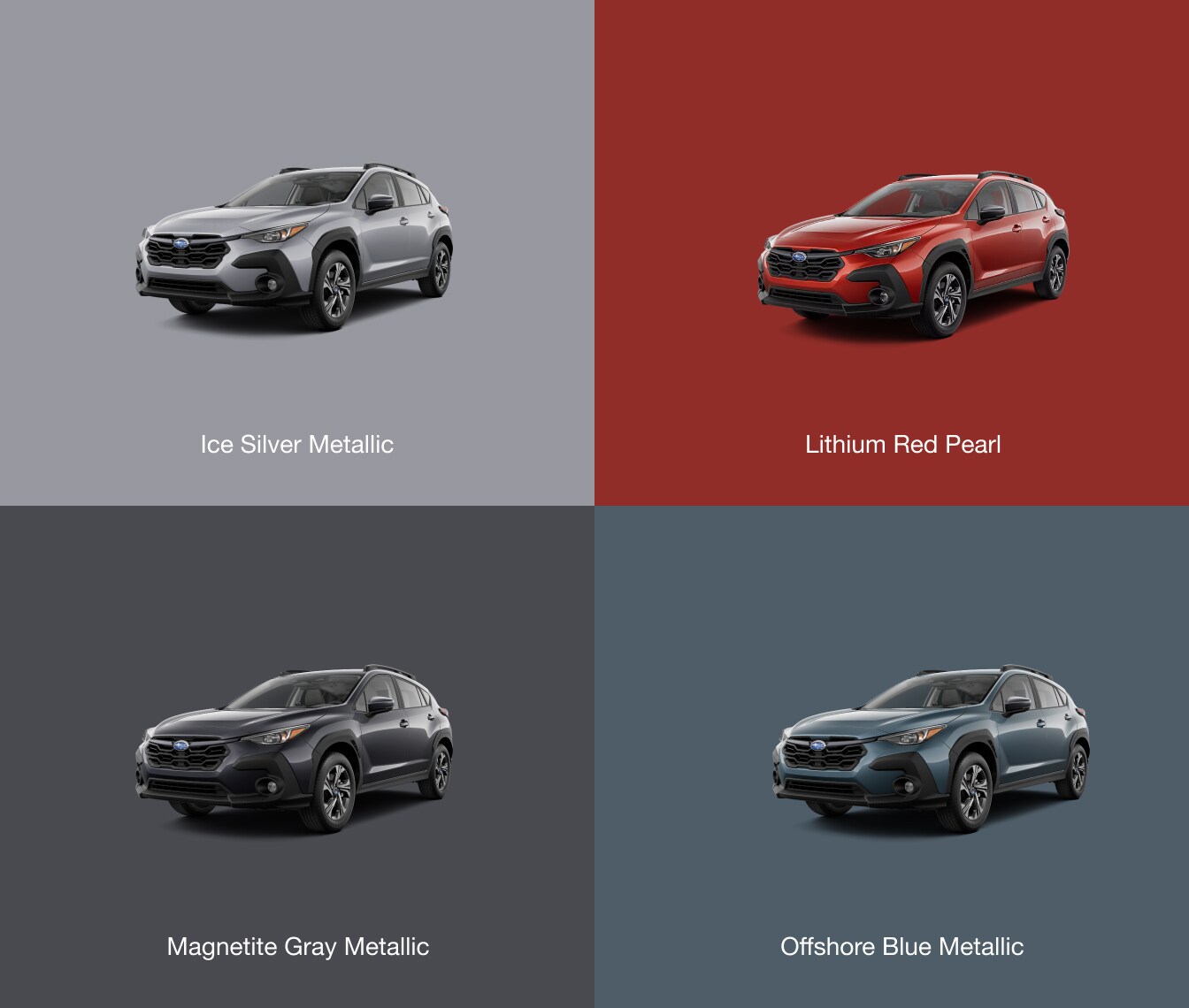 Ice Silver Metallic, Lithium Red Pearl, Magnetite Gray Metallic & Offshore Blue Metallic
