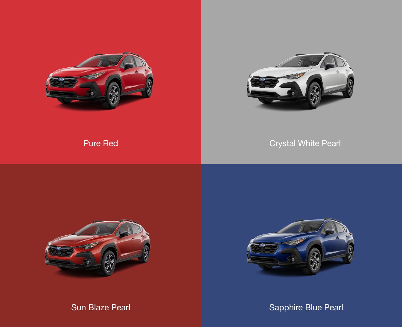Pure Red, Crystal White Pearl, Sun Blaze Pearl, & Sapphire Blue Pearl