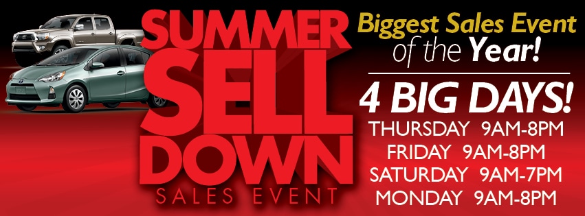 Summer Sell Down Sales Event at Victory Toyota of Canton Serving Metro Detroit MI
