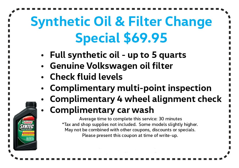 30 Minute Volkswagen Oil Change in Corpus Christi, Texas Save with Coupon