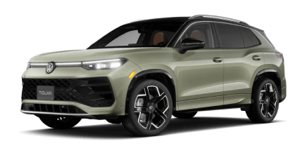 Tiguan SEL R-Line Turbo in Avocado Green Metallic Deep Black Pearl