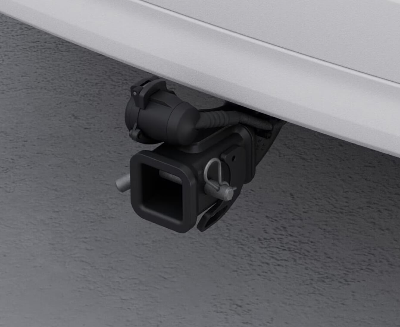 Close-up illustration of a Volvo XC90 trailer hitch.