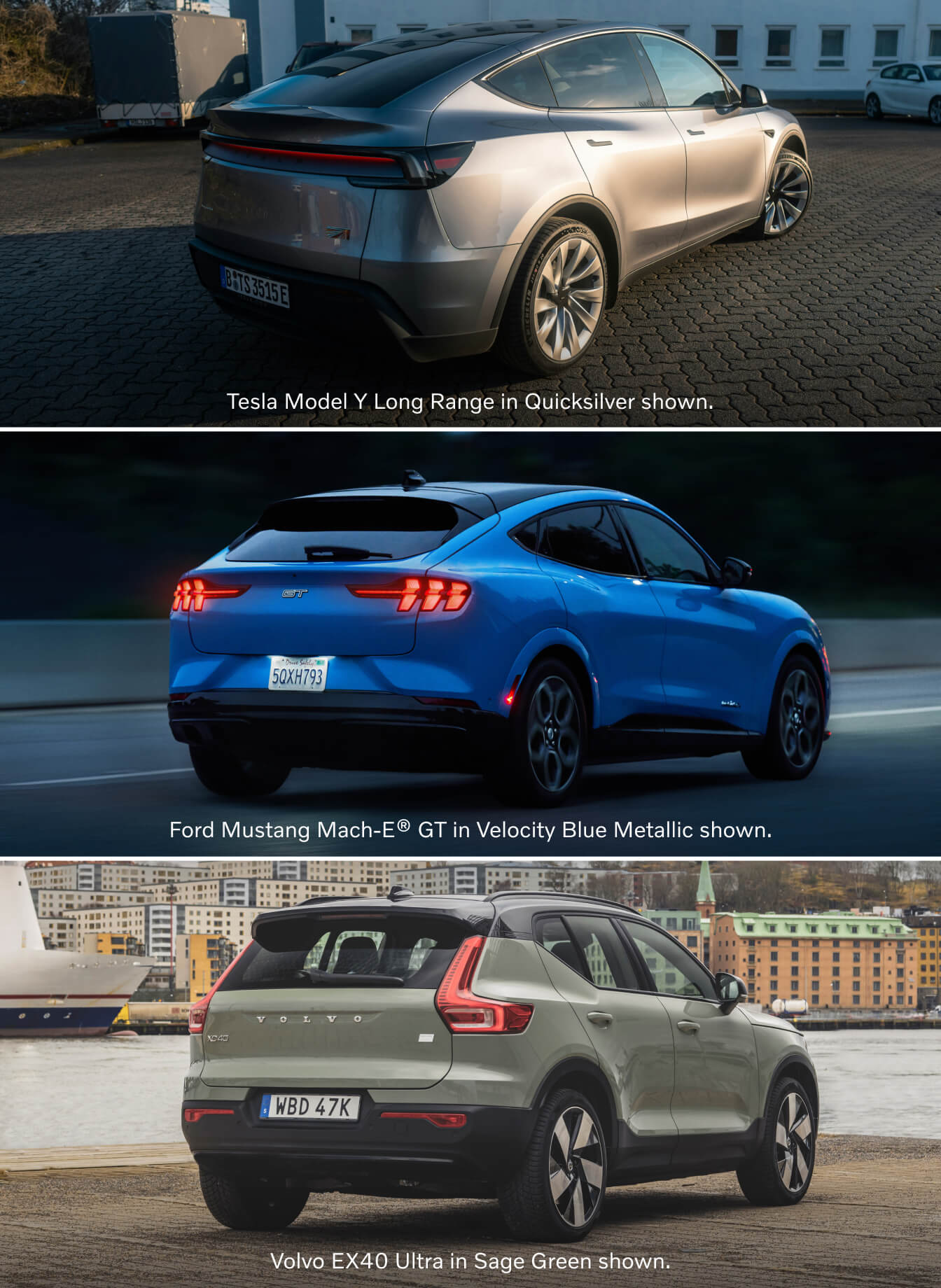 Tesla Model Y vs. Mach-E vs. Volvo EX40 Performance